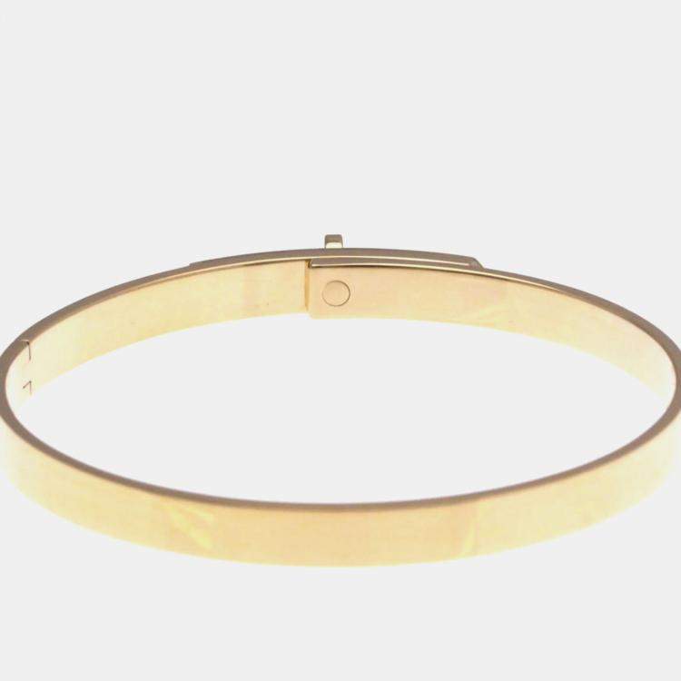 Pre Owned Hermes Kelly 4P Diamond Bangle Pink Gold 18K Diamond Bangle Pink Gold
