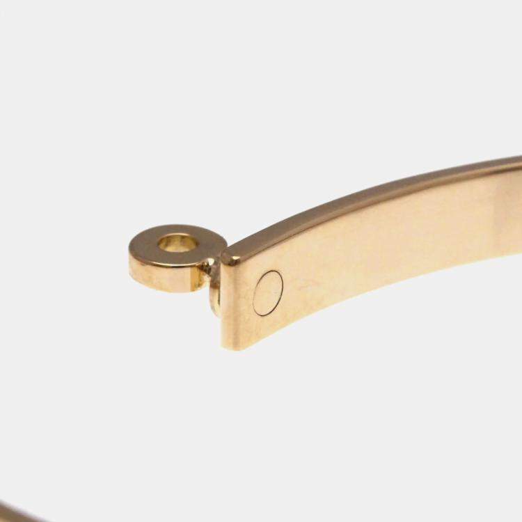 Pre Owned Hermes Kelly 4P Diamond Bangle Pink Gold 18K Diamond Bangle Pink Gold