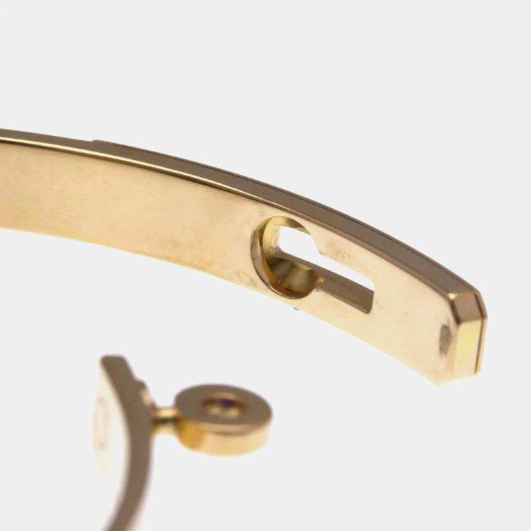 Pre Owned Hermes Kelly 4P Diamond Bangle Pink Gold 18K Diamond Bangle Pink Gold