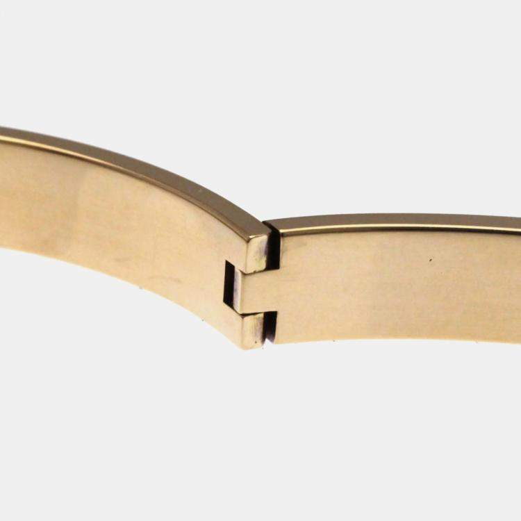 Pre Owned Hermes Kelly 4P Diamond Bangle Pink Gold 18K Diamond Bangle Pink Gold