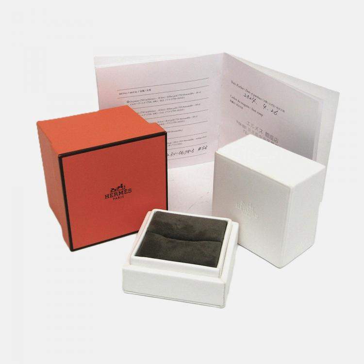 Pre Owned Hermes Ariane  Band 18K Pink Gold Ring 