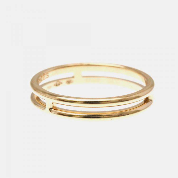 Pre Owned Hermes Ariane  Band 18K Pink Gold Ring 