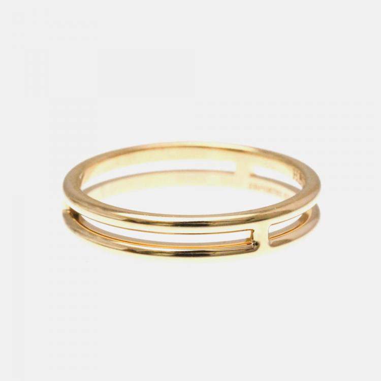 Pre Owned Hermes Ariane  Band 18K Pink Gold Ring 