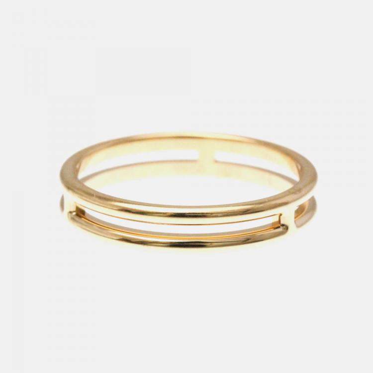 Pre Owned Hermes Ariane  Band 18K Pink Gold Ring 