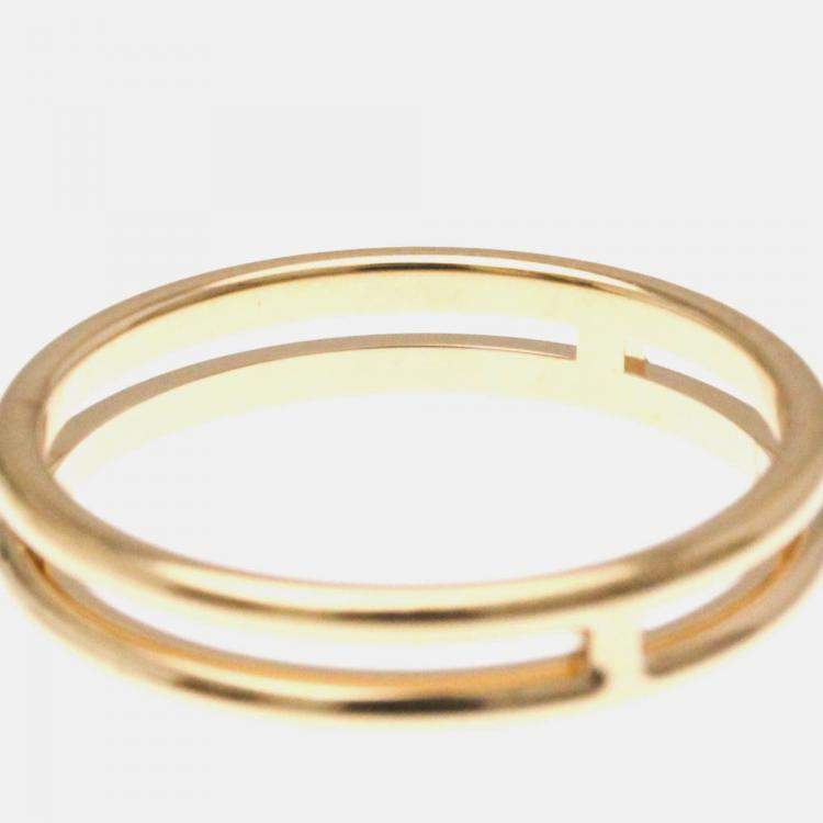 Pre Owned Hermes Ariane  Band 18K Pink Gold Ring 