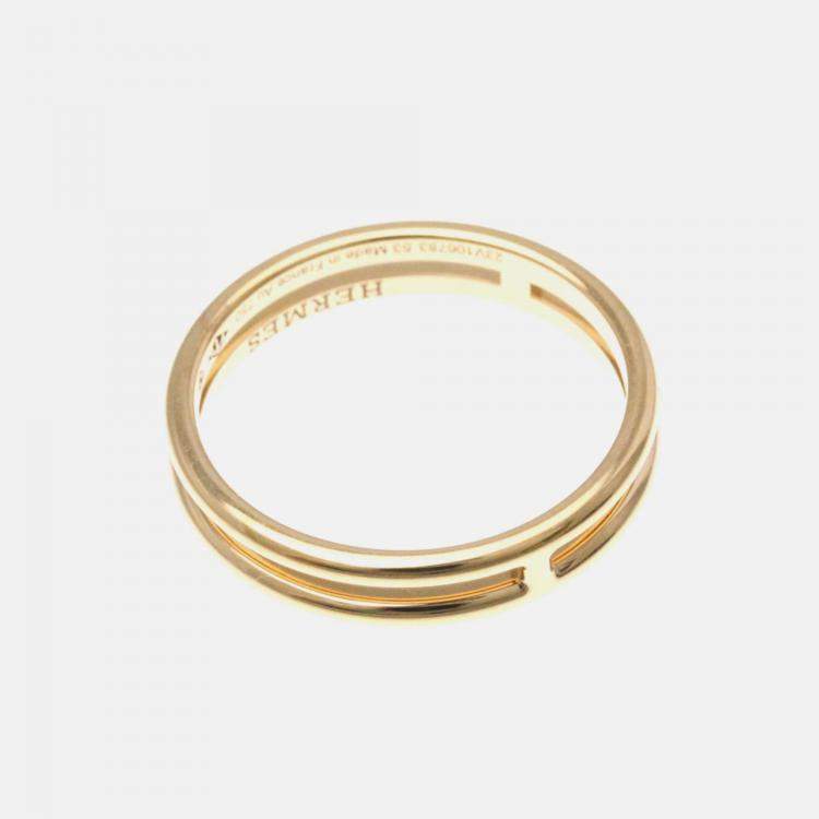 Pre Owned Hermes Ariane  Band 18K Pink Gold Ring 