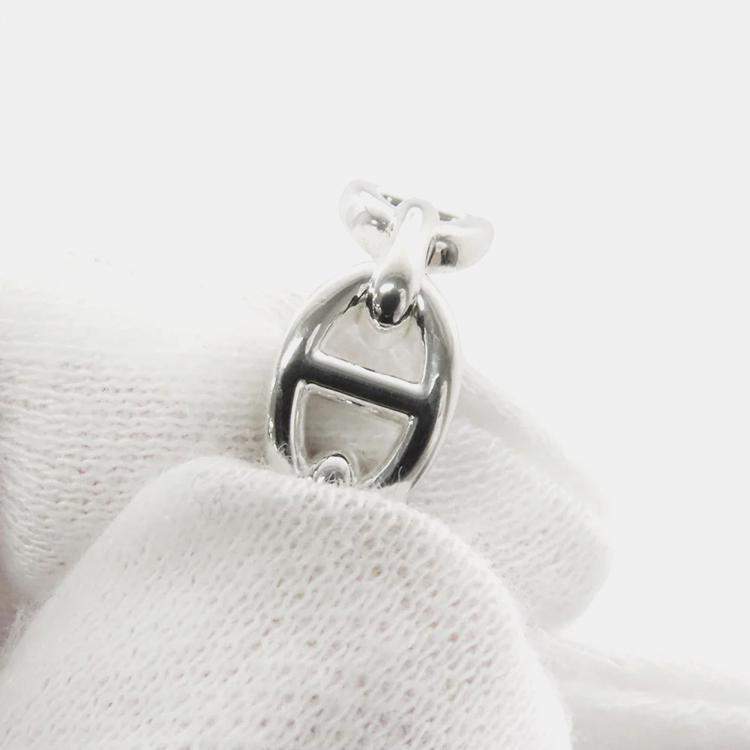 Pre Owned Hermes Chaine D'Ancre Anchene Silver 925 Ring EU 54
