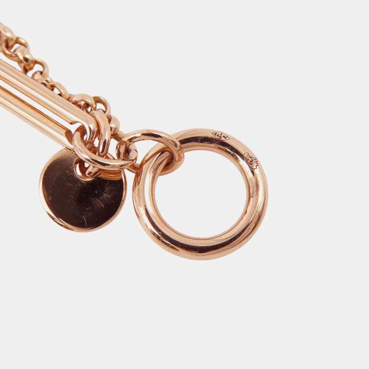 Pre Owned Hermes Exlibris 18K Pink Gold Pendant  