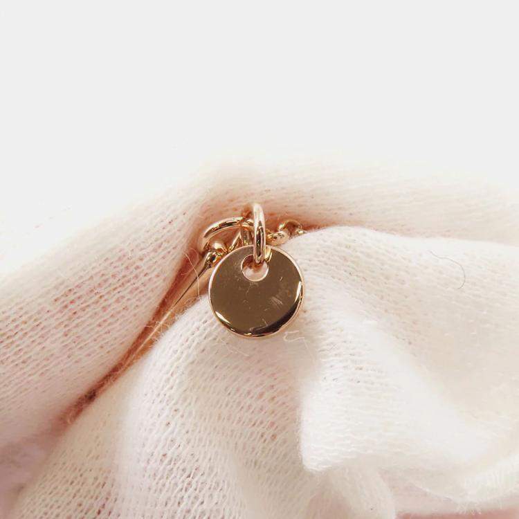Pre Owned Hermes Exlibris 18K Pink Gold Pendant  