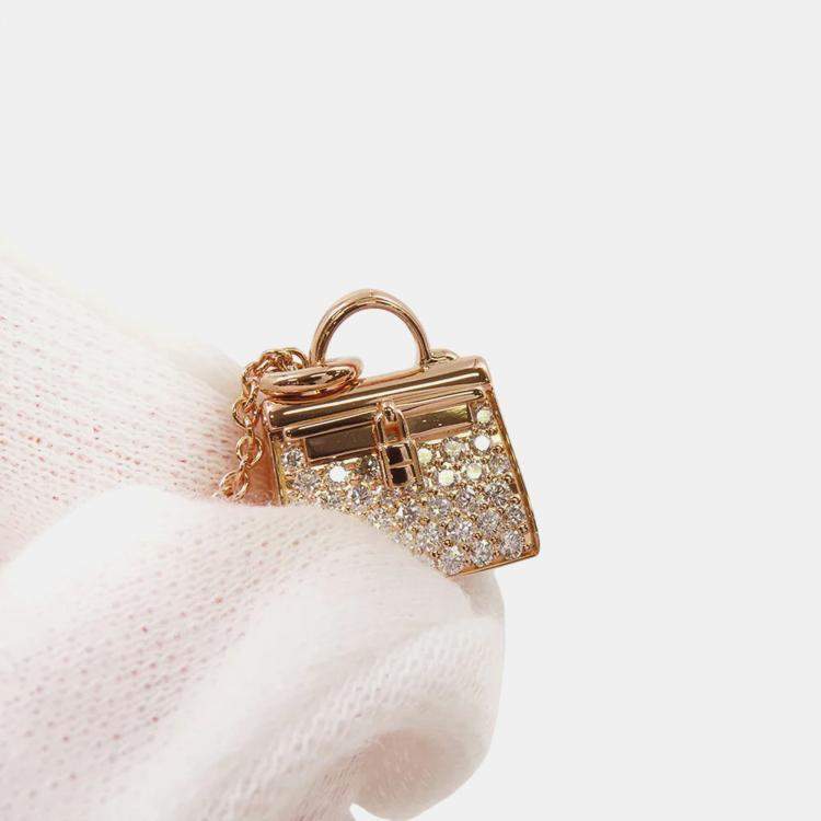 Pre Owned Hermes Amulette Kelly 18K Rose Gold Pendant 