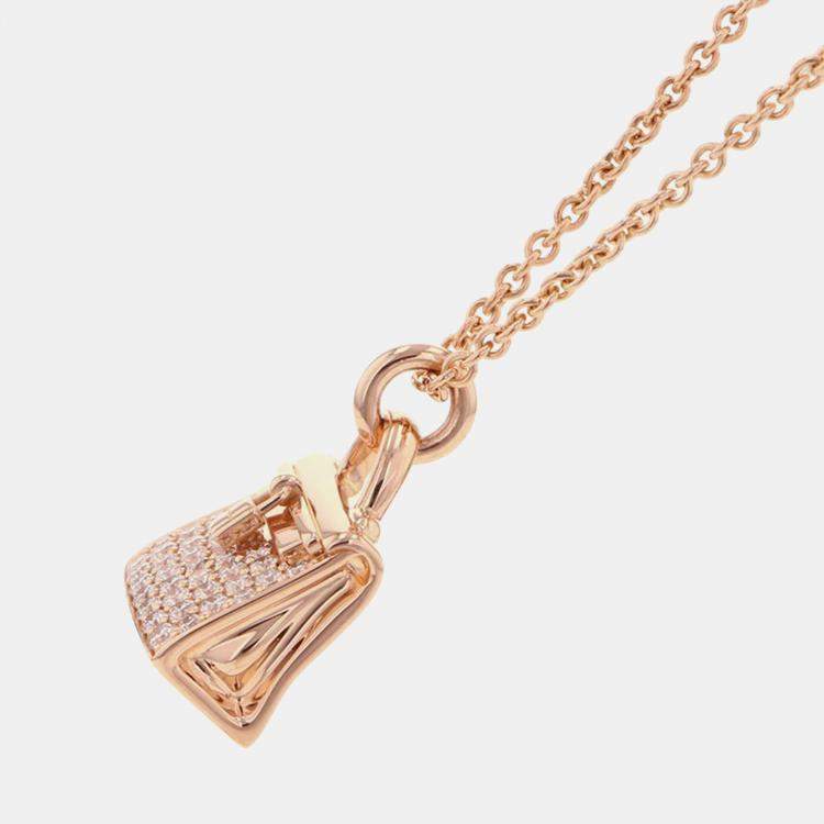 Pre Owned Hermes Amulette Kelly 18K Rose Gold Pendant 