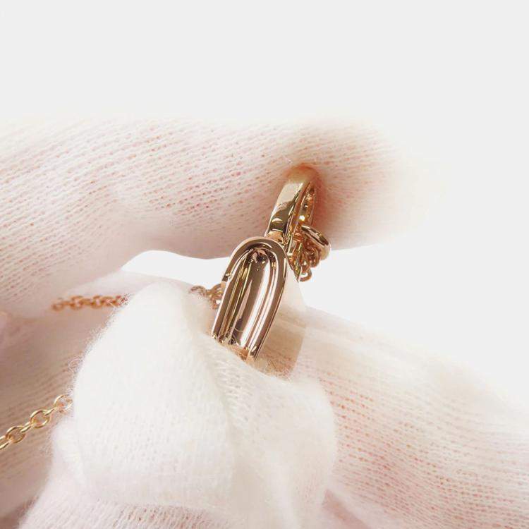 Pre Owned Hermes Amulette Constance 18K Rose Gold Necklace 