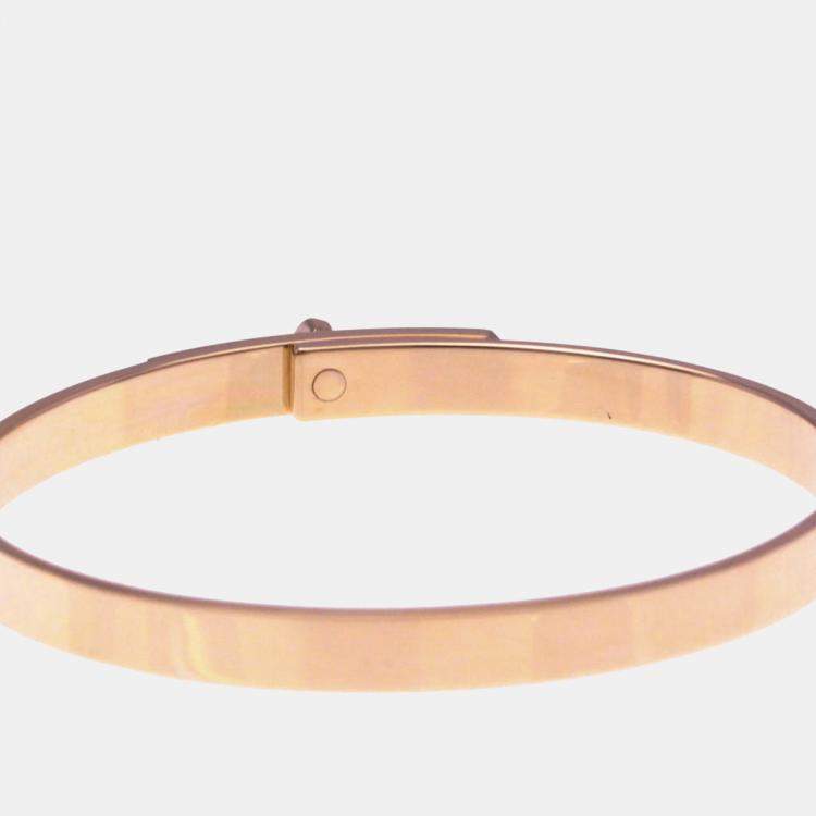 Pre Owned Hermes Kelly Bangle With 4 Diamonds 18K  Pink Gold Diamond Bangle 