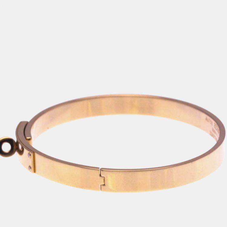 Pre Owned Hermes Kelly Bangle With 4 Diamonds 18K  Pink Gold Diamond Bangle 