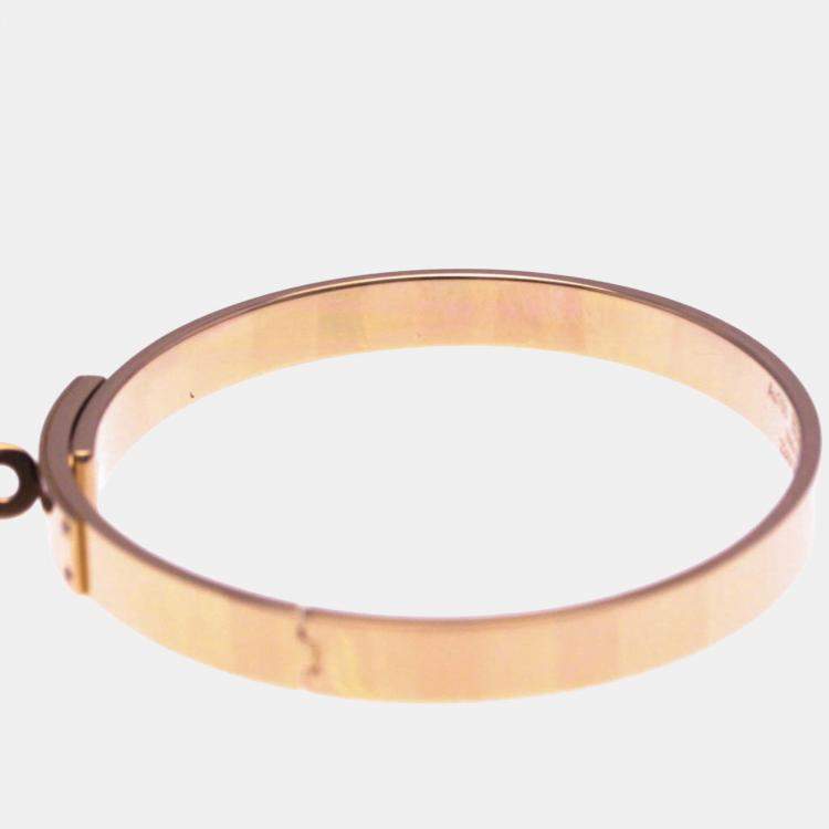 Pre Owned Hermes Kelly Bangle With 4 Diamonds 18K  Pink Gold Diamond Bangle 