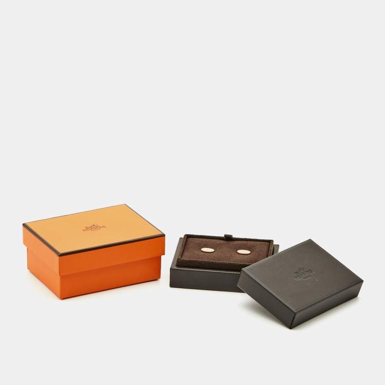 Pre Owned Hermès Chaine  d'ancre Contour Diamonds 18k Rose Gold Earrings