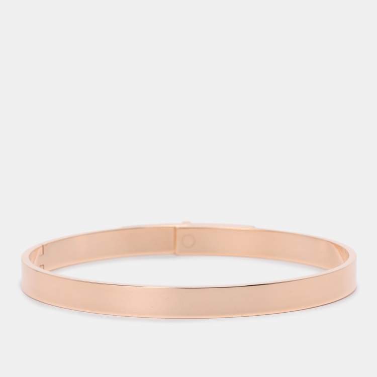 Pre Owned Hermès Kelly Diamonds 18k Rose Gold Small Model Kelly Bracelet