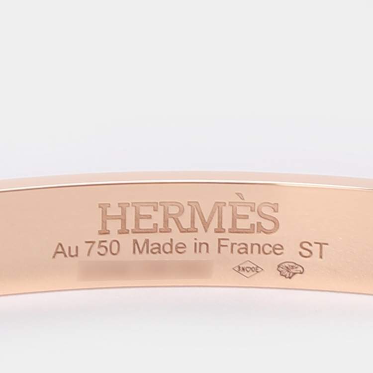 Pre Owned Hermès Kelly Diamonds 18k Rose Gold Small Model Kelly Bracelet