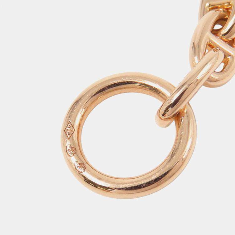 Pre Owned قلادة هيرميس شاين دانكر 62 إطار حجم تيمب 18k ذهب وردي