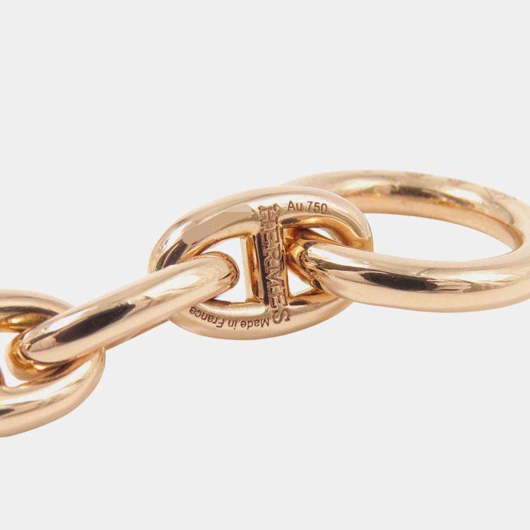 Pre Owned قلادة هيرميس شاين دانكر 62 إطار حجم تيمب 18k ذهب وردي