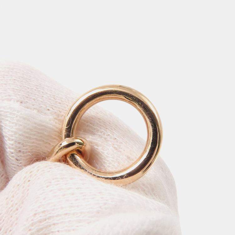 Pre Owned قلادة هيرميس شاين دانكر 62 إطار حجم تيمب 18k ذهب وردي