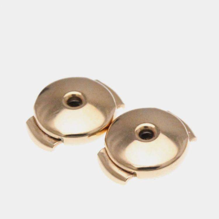 Pre Owned Hermes Chaine D'Ancre No Stone Pink Gold 18K Stud Earrings Pink Gold