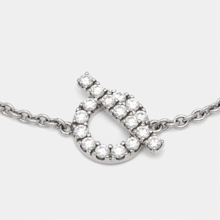 Pre Owned Hermes Finesse Diamonds 18k White Gold Bracelet