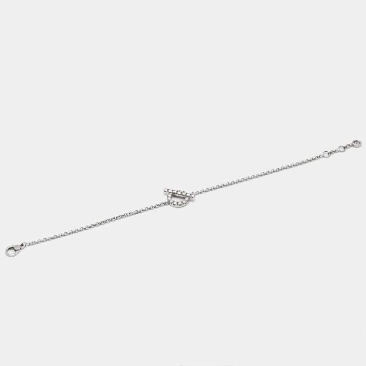 Pre Owned Hermes Finesse Diamonds 18k White Gold Bracelet