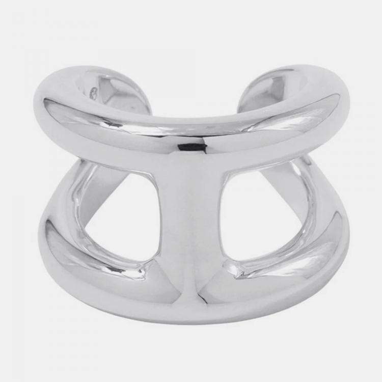 Pre Owned خاتم هيرميس أوزموز مقاس كبير/53/#13 فضة 925