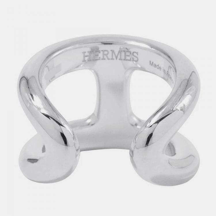 Pre Owned خاتم هيرميس أوزموز مقاس كبير/53/#13 فضة 925