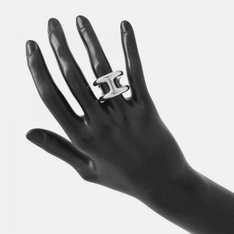 Pre Owned خاتم هيرميس أوزموز مقاس كبير/53/#13 فضة 925