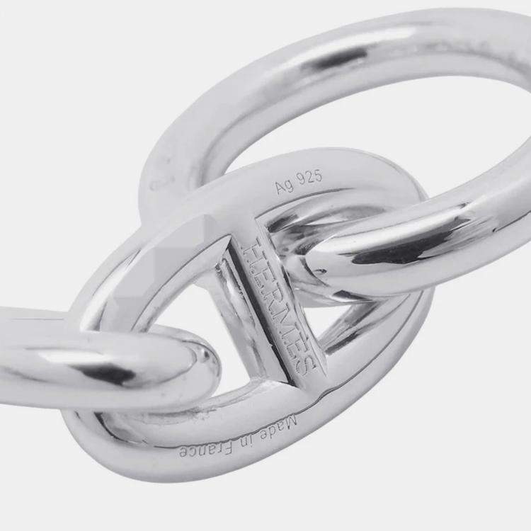 Pre Owned Hermes Chaine D'Ancre Bracelet 12 Frames Size Gm Sv925