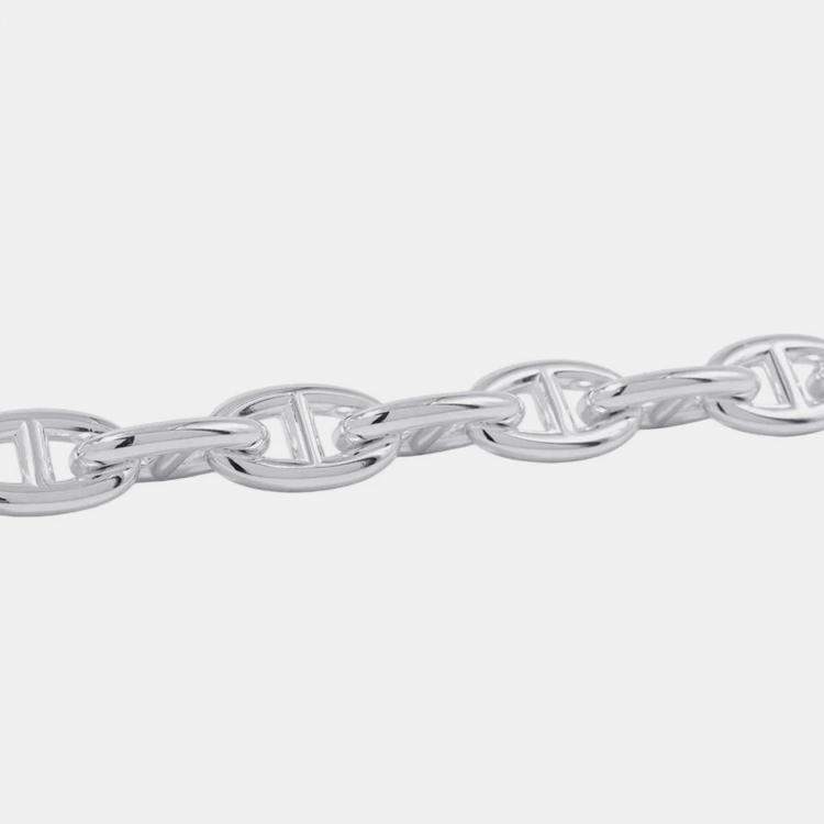 Pre Owned Hermes Chaine D'Ancre Bracelet 12 Frames Size Gm Sv925
