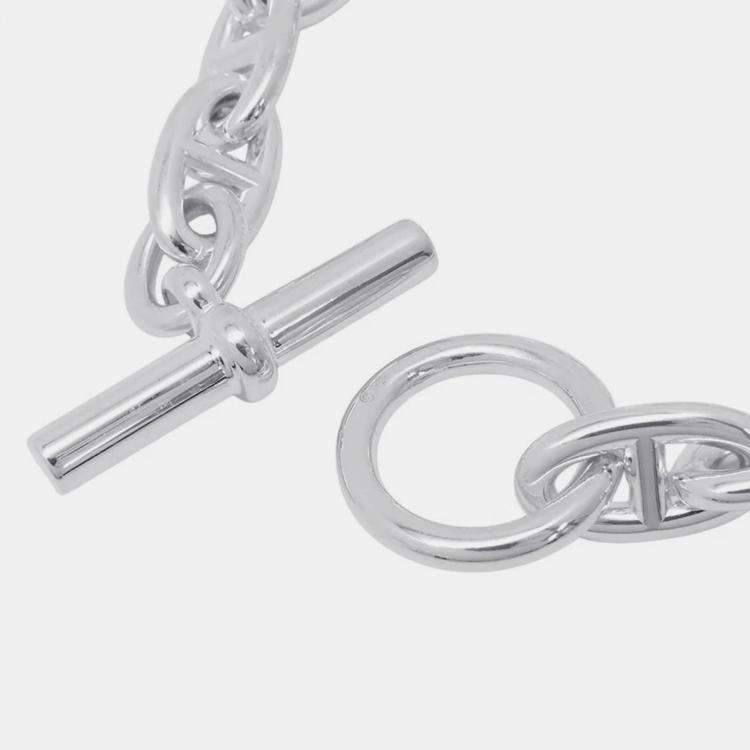 Pre Owned Hermes Chaine D'Ancre Bracelet 12 Frames Size Gm Sv925