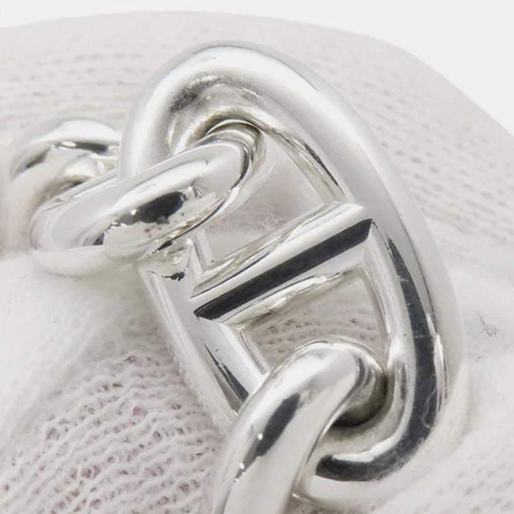 Pre Owned Hermes Chaine D'Ancre Bracelet 12 Frames Size Gm Sv925