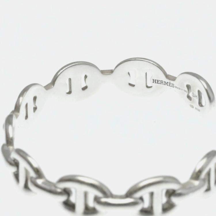 Pre Owned Hermes Chaine D'Ancre Silver 925 No Stone Bangle Silver