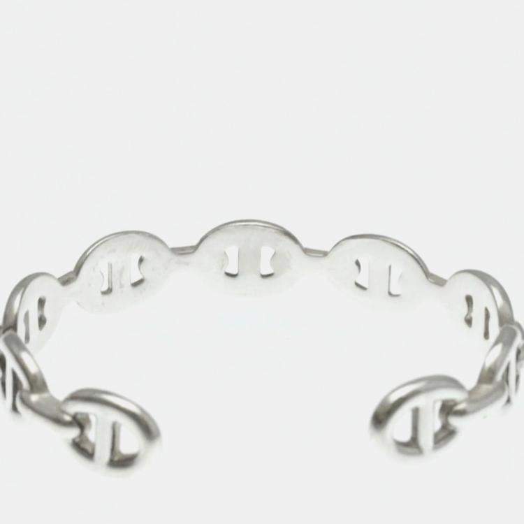 Pre Owned Hermes Chaine D'Ancre Silver 925 No Stone Bangle Silver