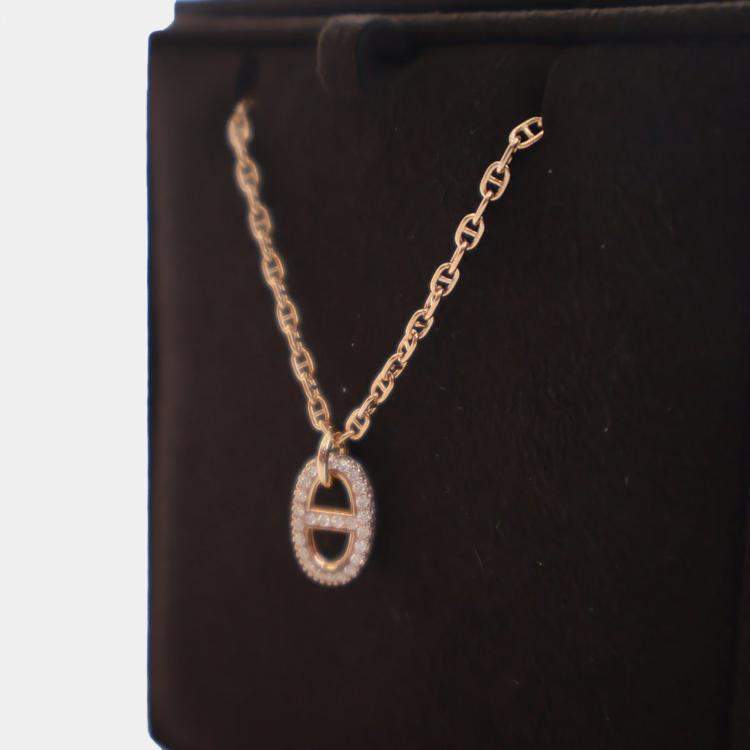 Pre Owned Hermes Diamond Paved Farandole Pendant Necklace