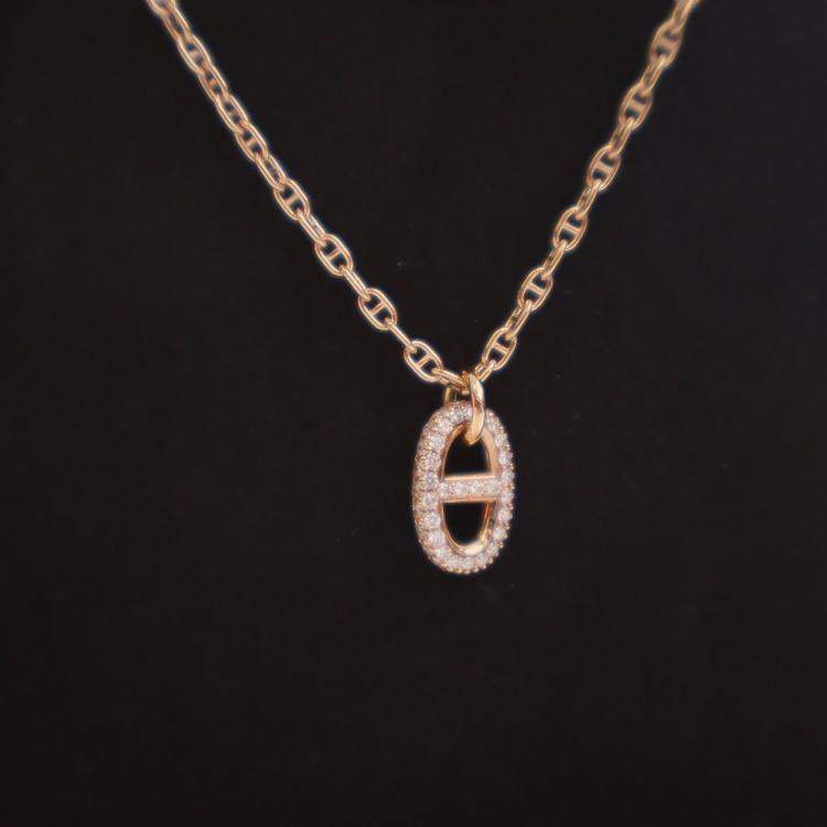 Pre Owned Hermes Diamond Paved Farandole Pendant Necklace
