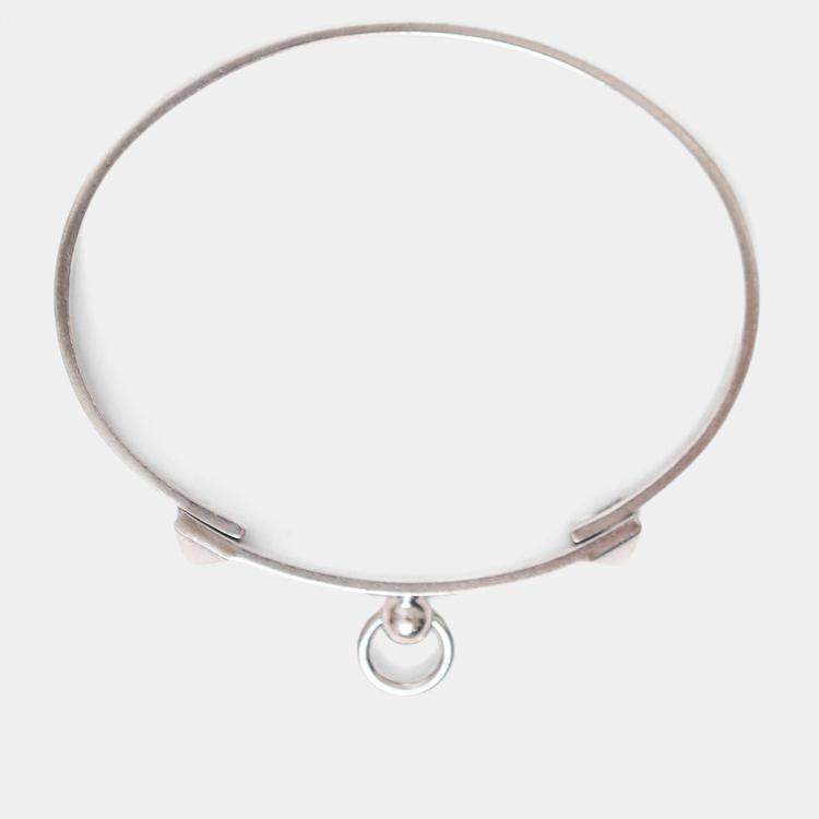 Pre Owned Hermes 18K White Gold Collier de Chien Bracelet