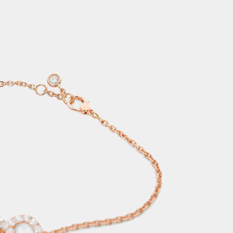 Pre Owned Hermes 18K Rose Gold Diamond Finesse Bracelet