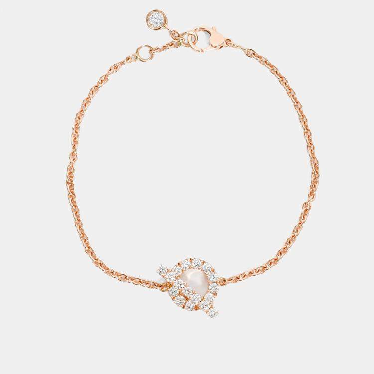 Pre Owned Hermes 18K Rose Gold Diamond Finesse Bracelet