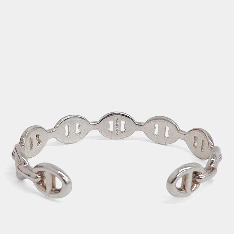 Pre Owned Hermes Silver Chandelier Bangle Bracelet