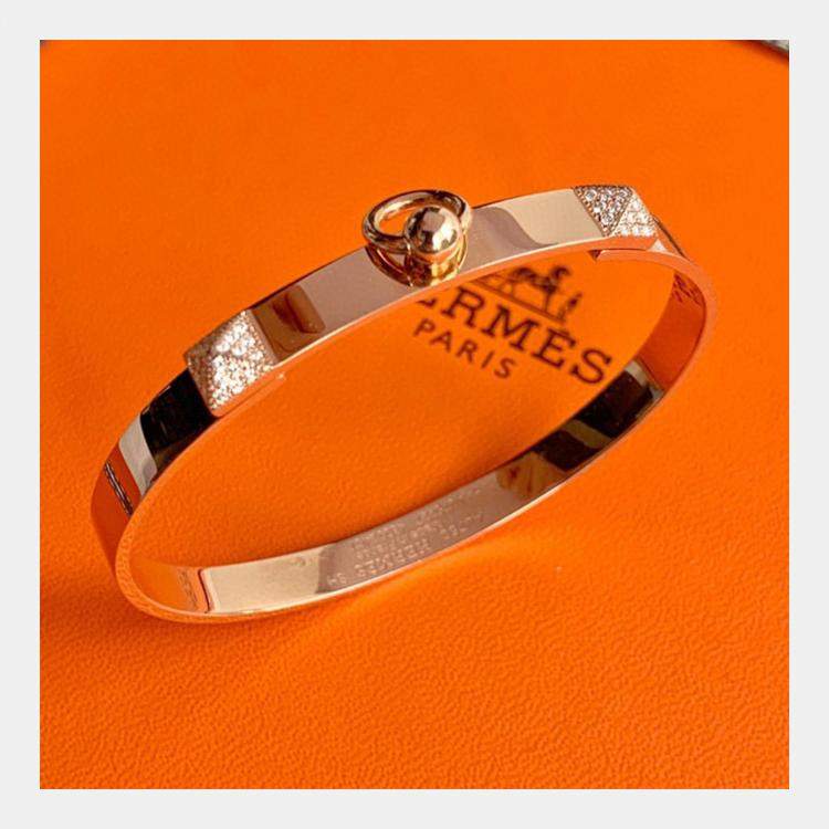 مملوكة مسبقًا Hermes CDC bracelet 18K rose gold diamond-set size SH