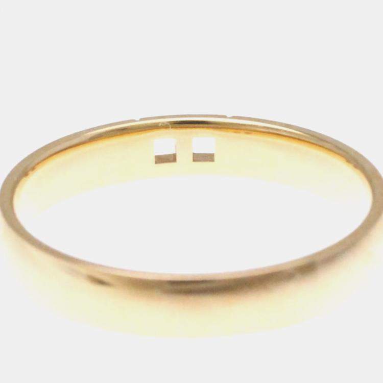 Pre Owned Hermes Hercules Diamond 18K Pink Gold Band Ring 
