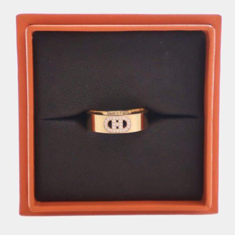 Pre Owned Hermes Small Model H D'Ancre Ring Sz 55