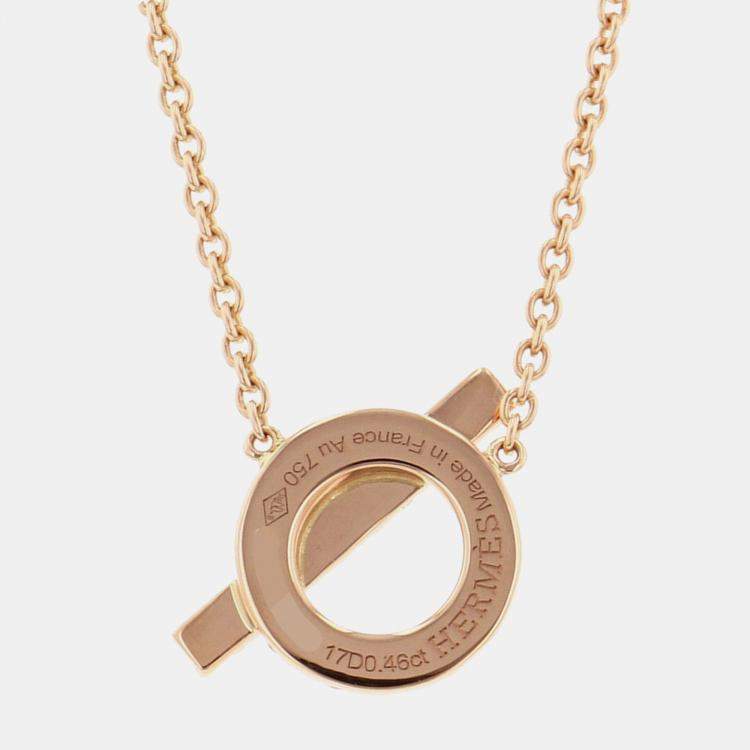 Pre Owned Hermes Pendant Inesse 219315B 00 18K Pink Gold