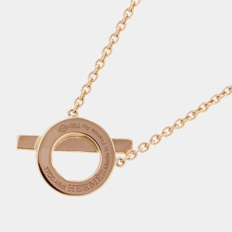 Pre Owned Hermes Pendant Inesse 219315B 00 18K Pink Gold