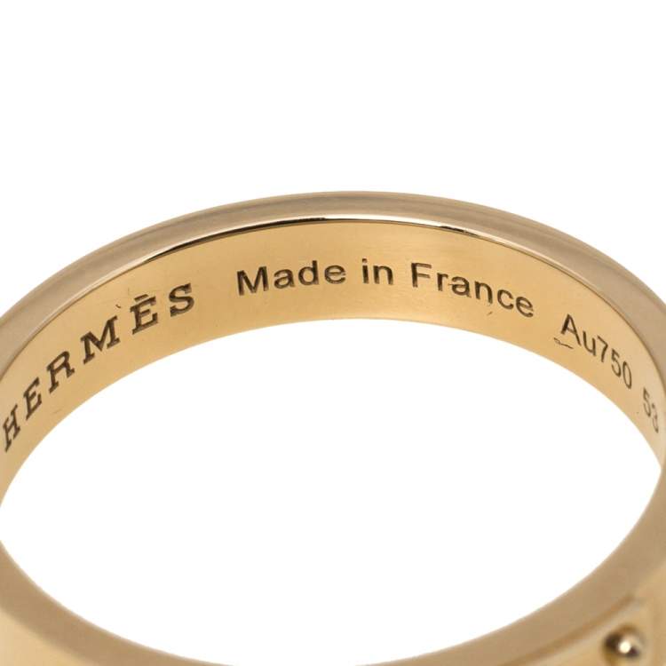 Pre Owned  Hermes Kelly 18K Rose Gold Narrow Ring Size 53