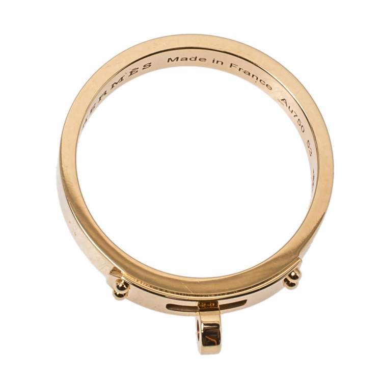 Pre Owned  Hermes Kelly 18K Rose Gold Narrow Ring Size 53